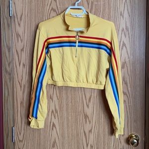 Yellow crop top sweater